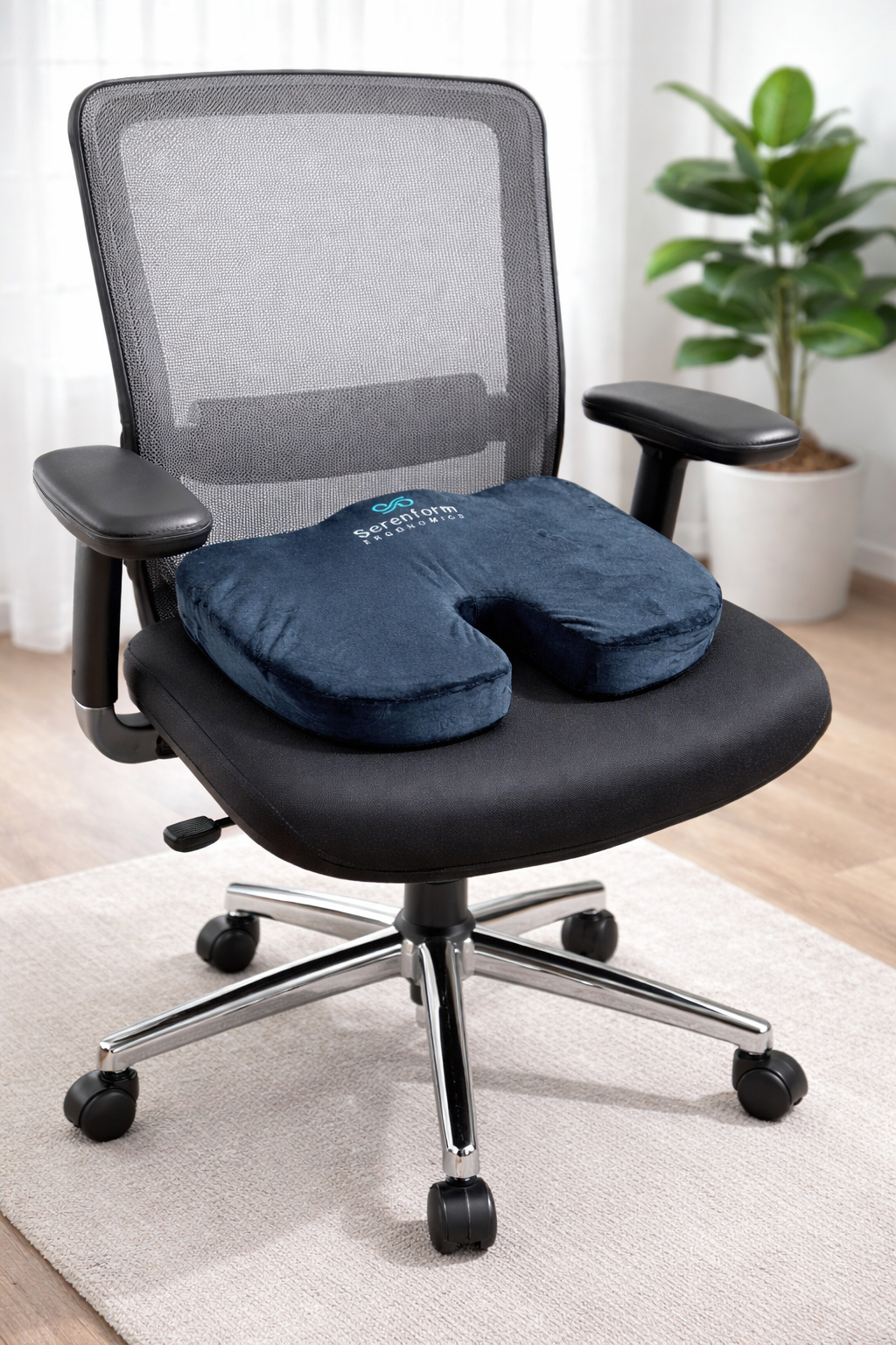 A simple chair-and-cushion image representing comfort, alignment, and long-term support.