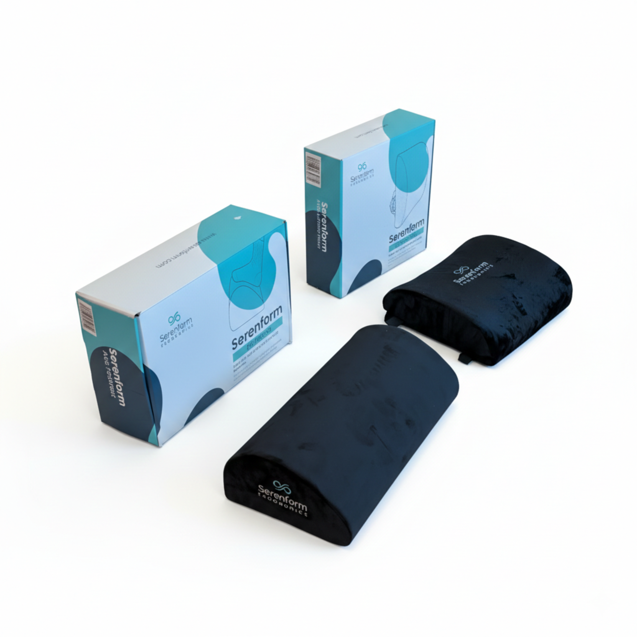 Lumbar support pillow and back support cushion shown with packaging, designed to promote healthy posture and long-lasting sitting comfort