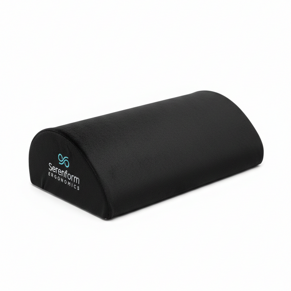 Black footrest with 'Serenform Ergonomics' logo on a white background